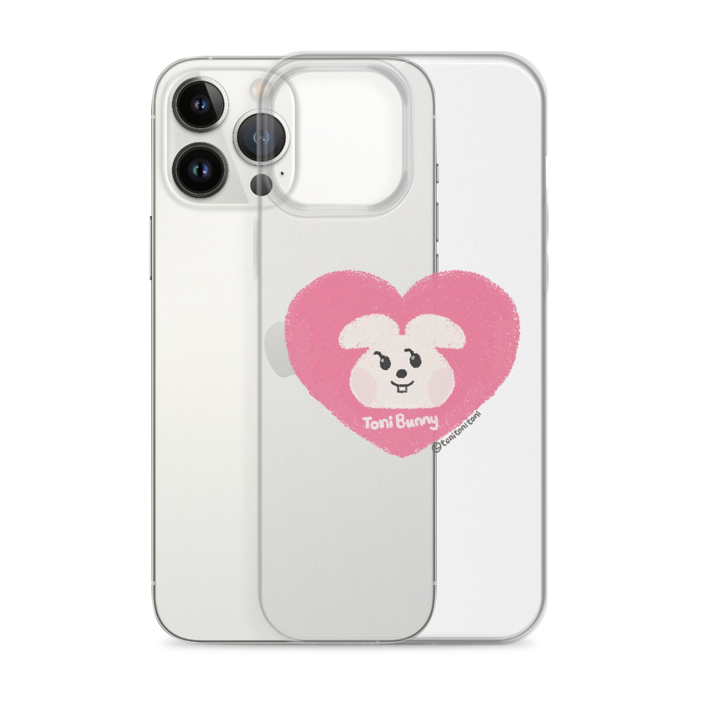 π ToniBunny Pink Heart iPhone Clear Case π