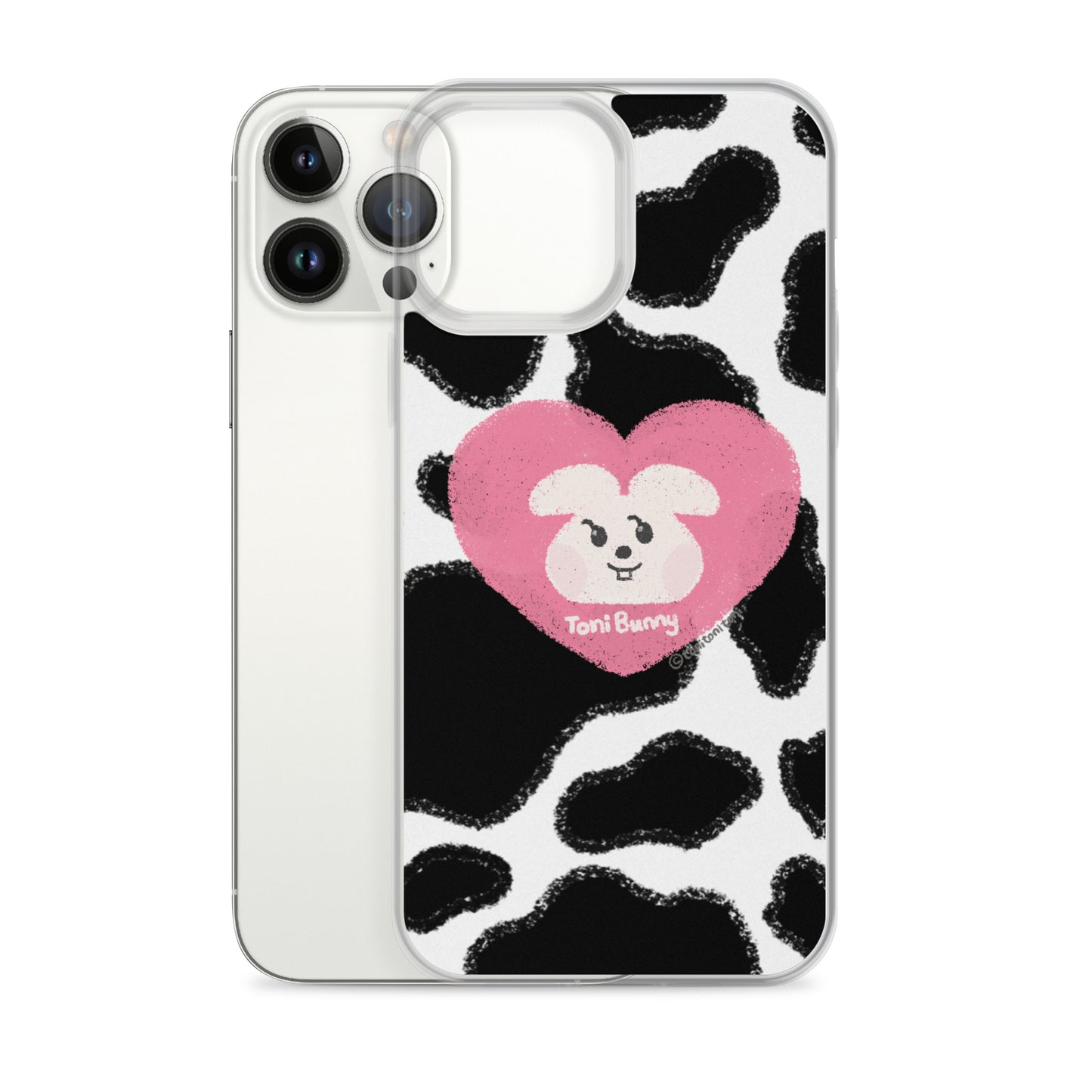 π ToniBunny Pink Heart Cow Print Edition iPhone Clear Case π