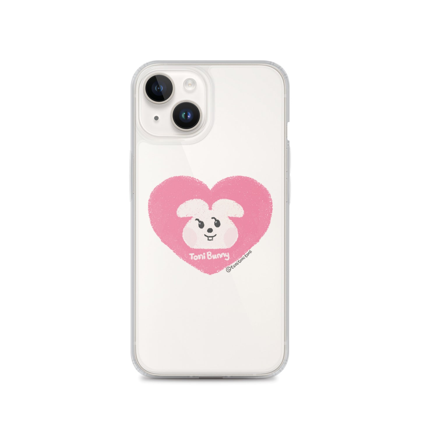 π ToniBunny Pink Heart iPhone Clear Case π