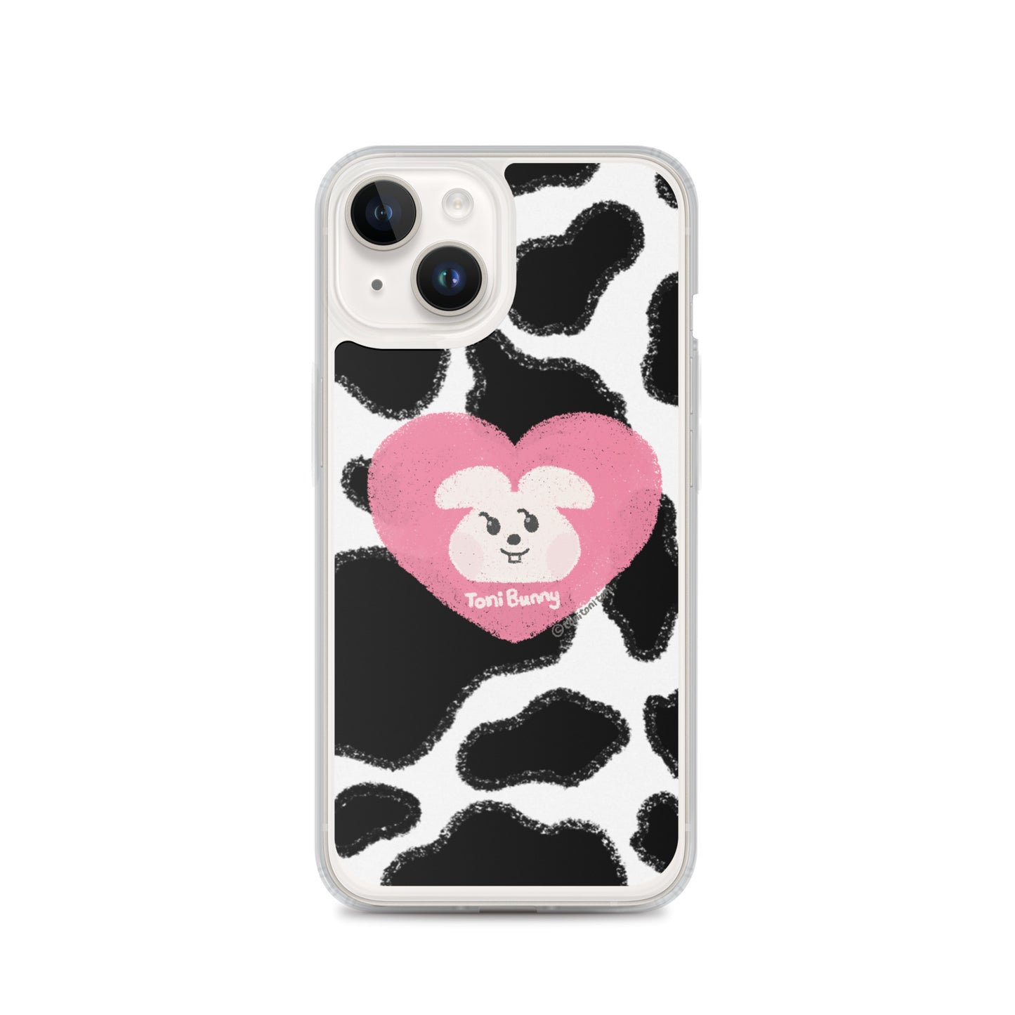 π ToniBunny Pink Heart Cow Print Edition iPhone Clear Case π