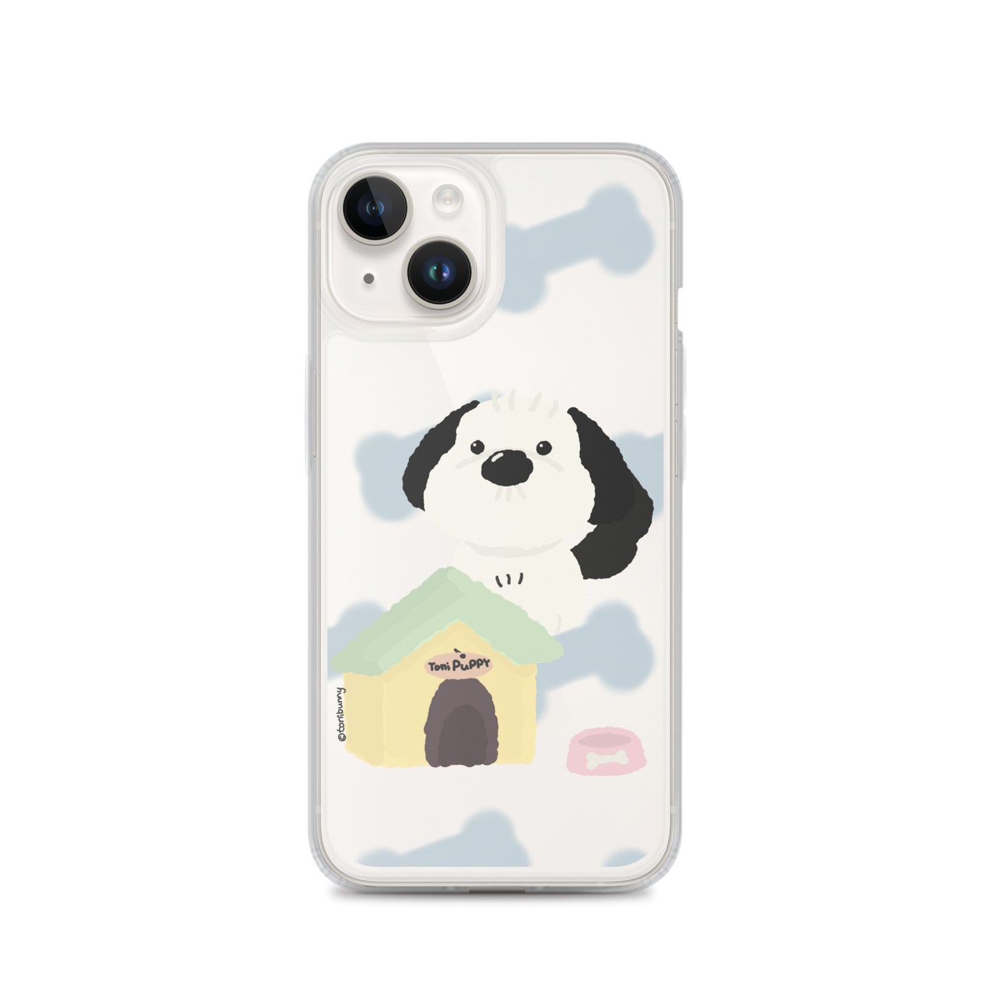 🐾 Blue Pattern ToniPuppy iPhone Clear Case 🐾