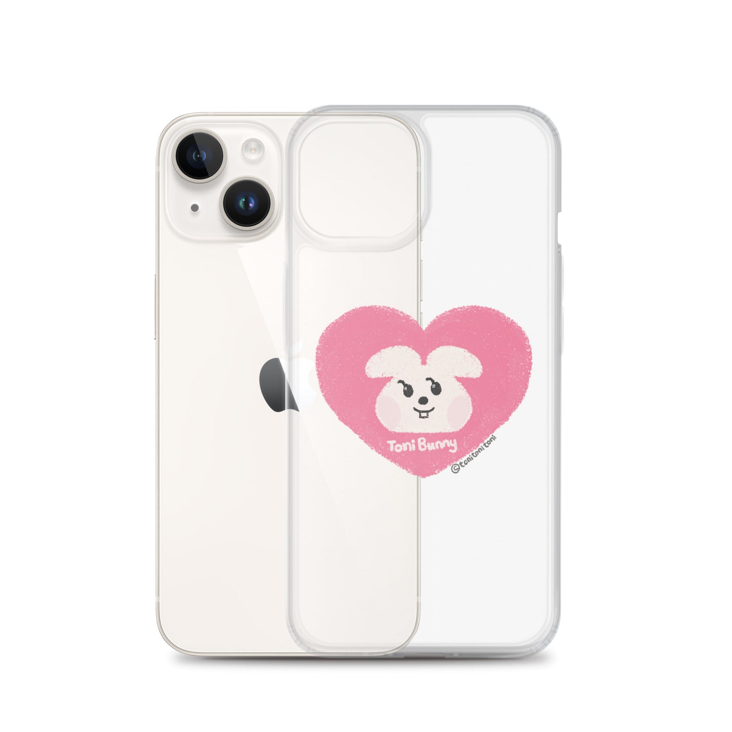 π ToniBunny Pink Heart iPhone Clear Case π