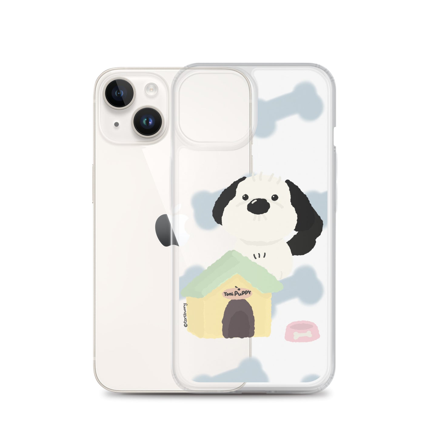 🐾 Blue Pattern ToniPuppy iPhone Clear Case 🐾
