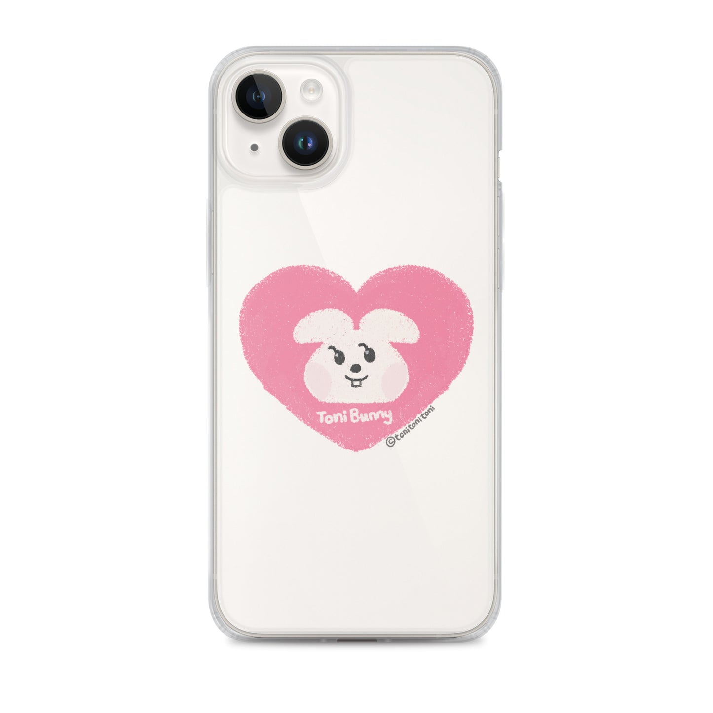 π ToniBunny Pink Heart iPhone Clear Case π