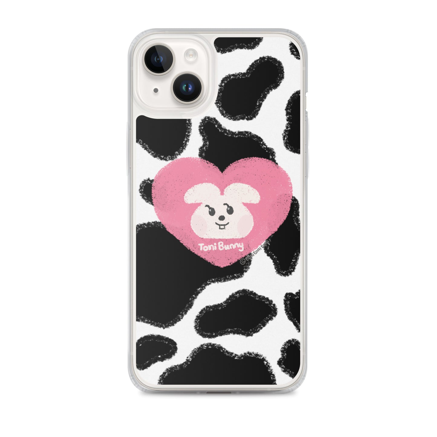π ToniBunny Pink Heart Cow Print Edition iPhone Clear Case π