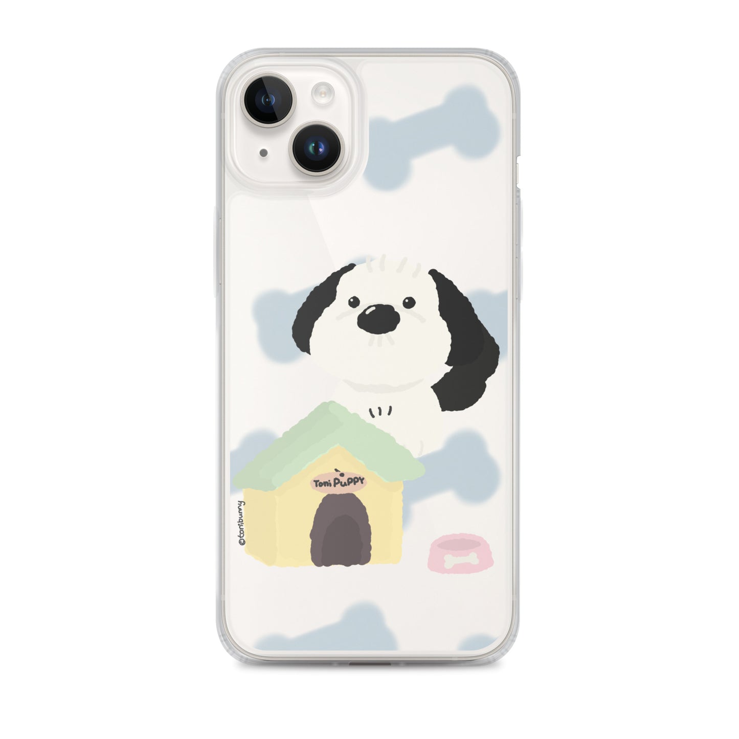 🐾 Blue Pattern ToniPuppy iPhone Clear Case 🐾