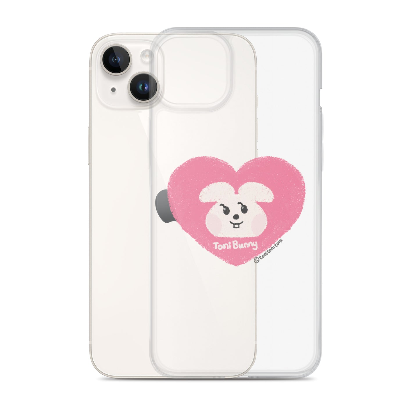 π ToniBunny Pink Heart iPhone Clear Case π