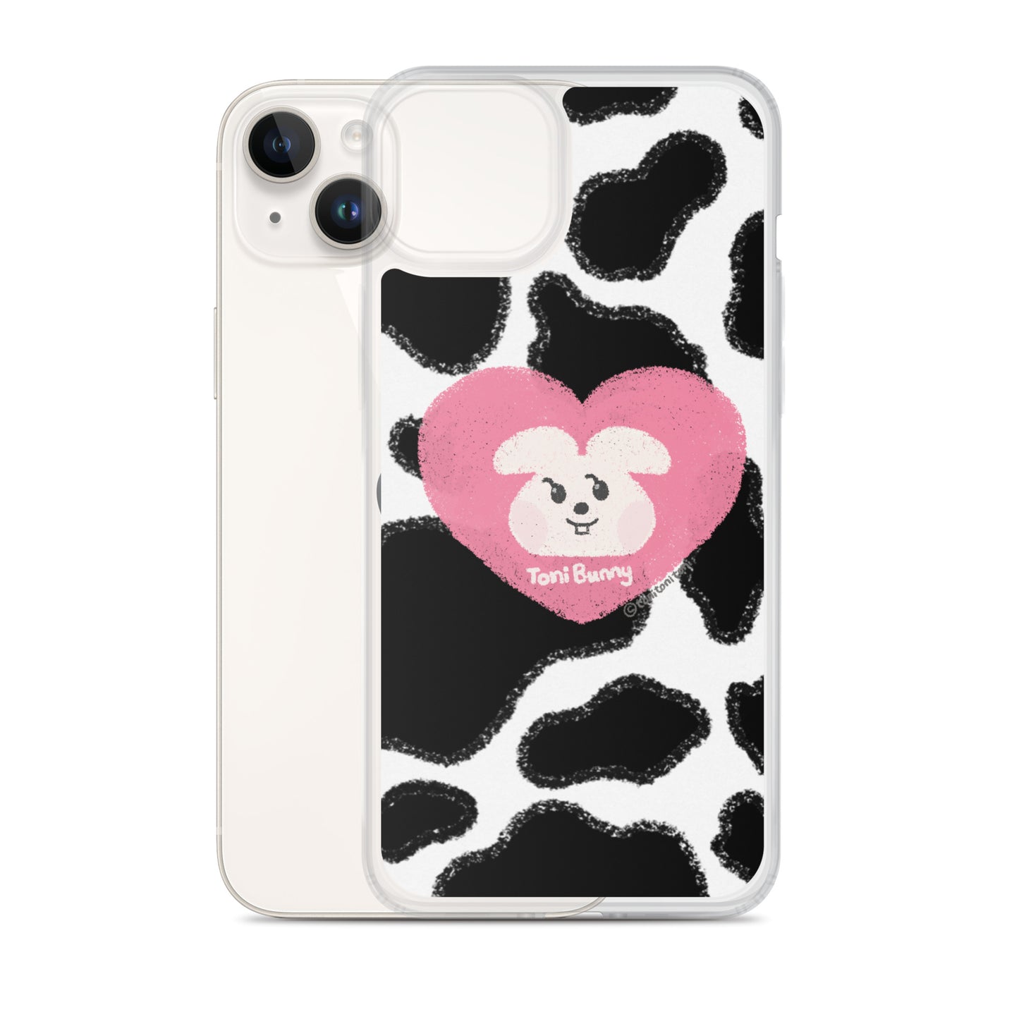 π ToniBunny Pink Heart Cow Print Edition iPhone Clear Case π