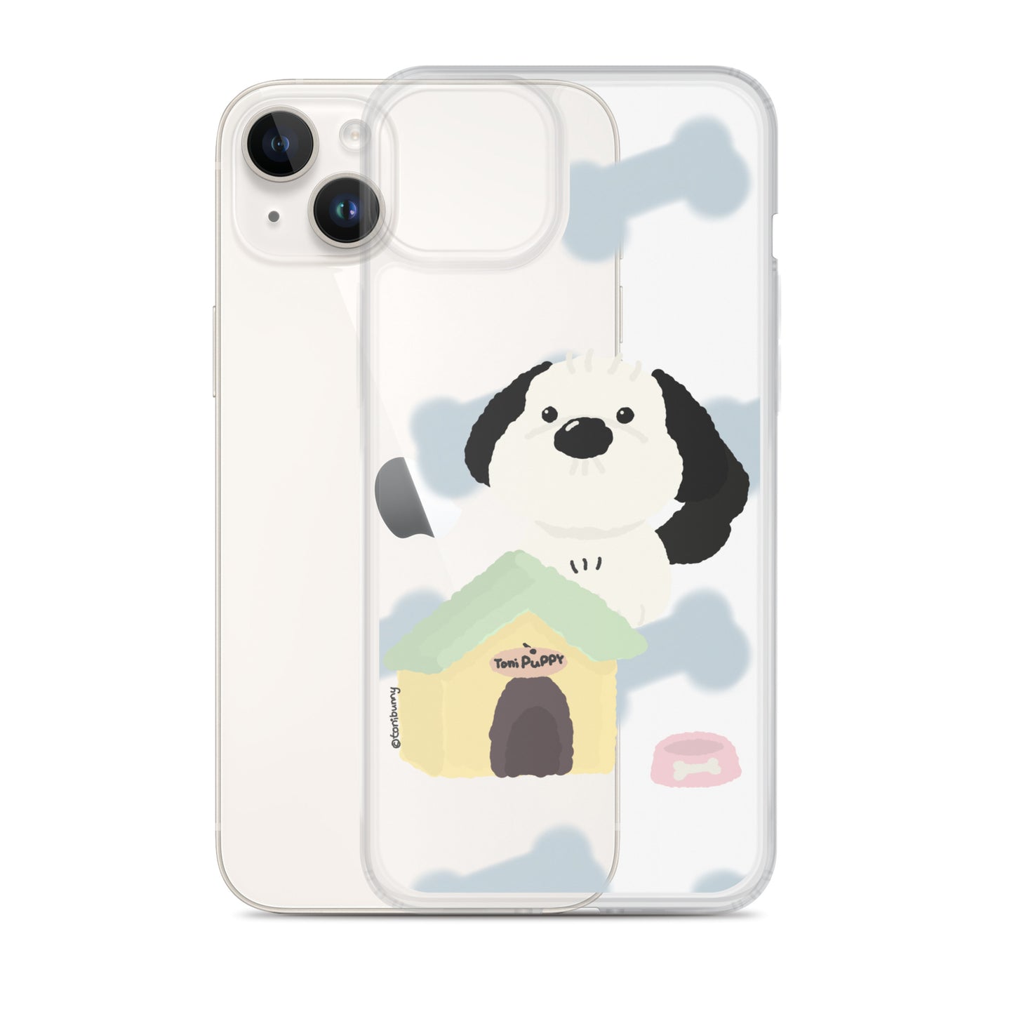 🐾 Blue Pattern ToniPuppy iPhone Clear Case 🐾