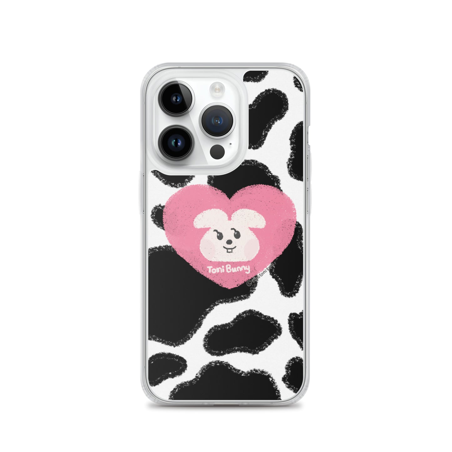 π ToniBunny Pink Heart Cow Print Edition iPhone Clear Case π