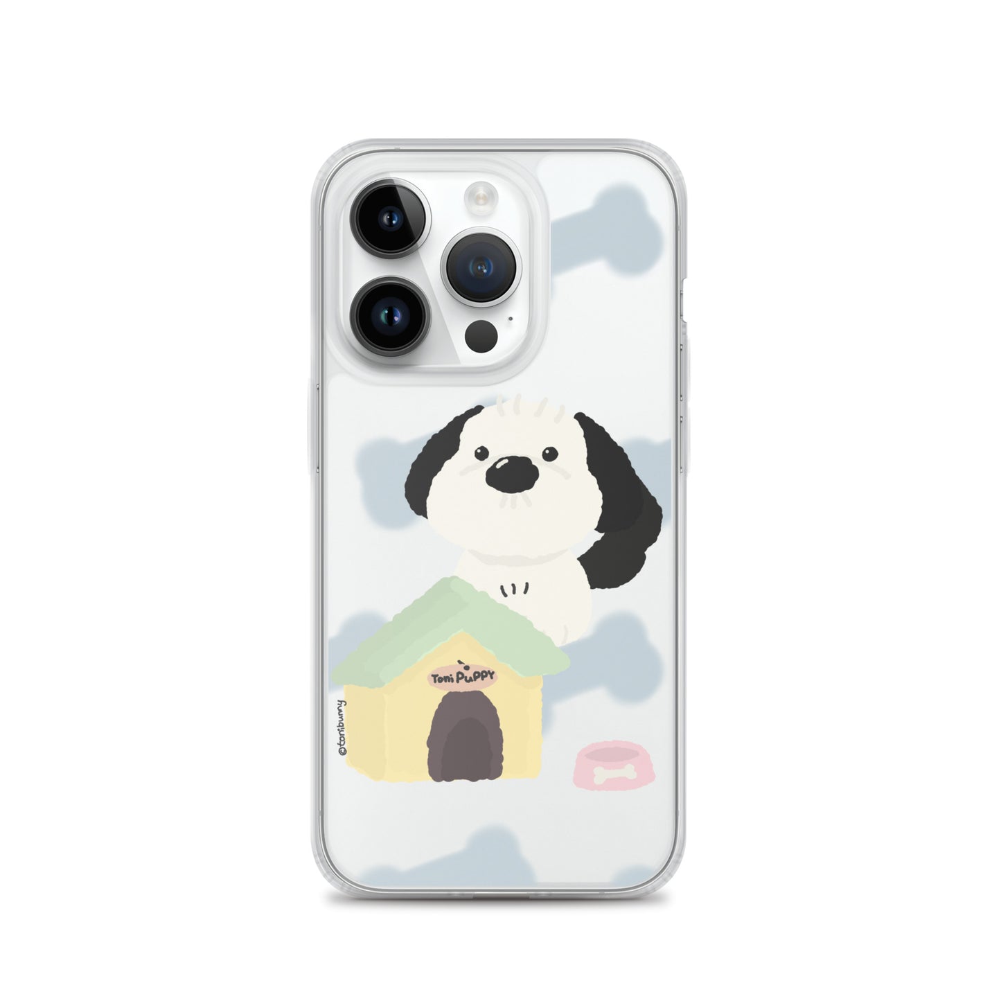 🐾 Blue Pattern ToniPuppy iPhone Clear Case 🐾