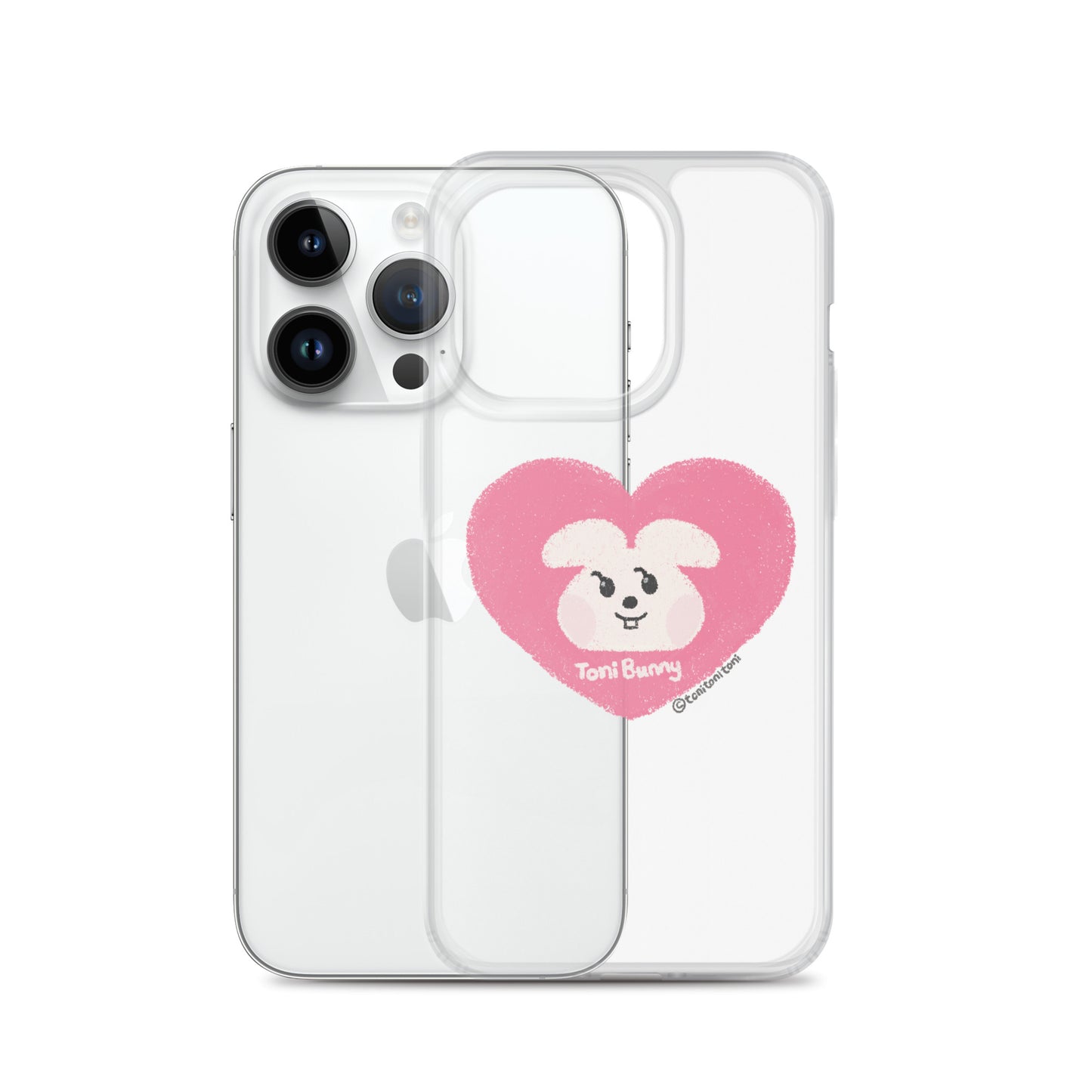 π ToniBunny Pink Heart iPhone Clear Case π