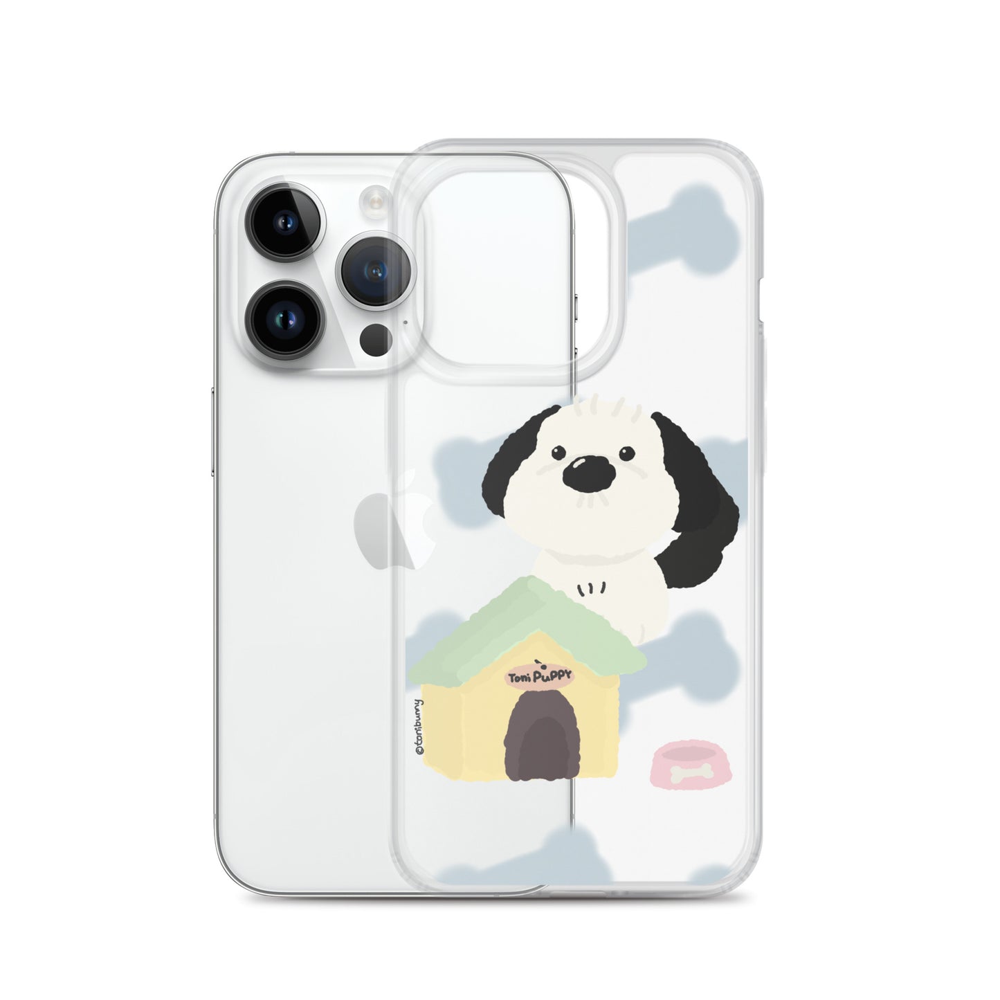 🐾 Blue Pattern ToniPuppy iPhone Clear Case 🐾