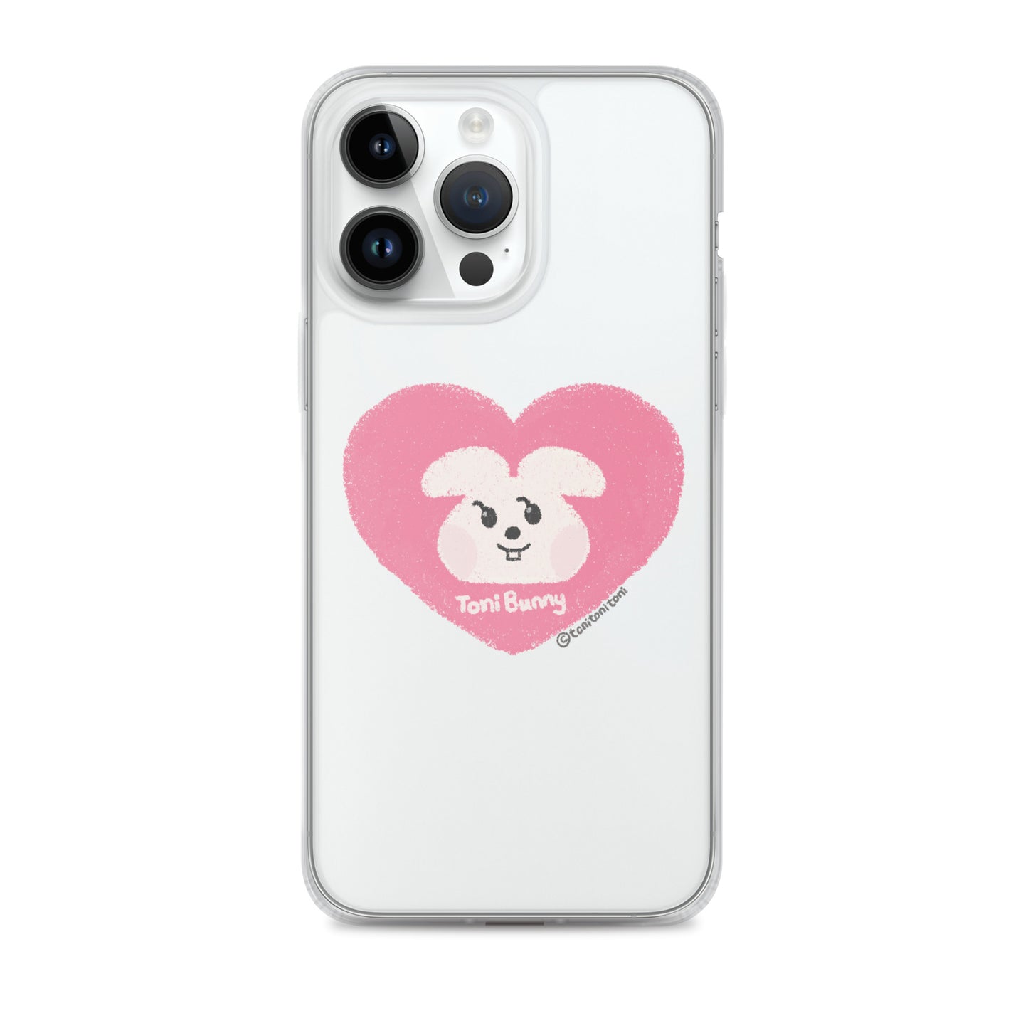 π ToniBunny Pink Heart iPhone Clear Case π