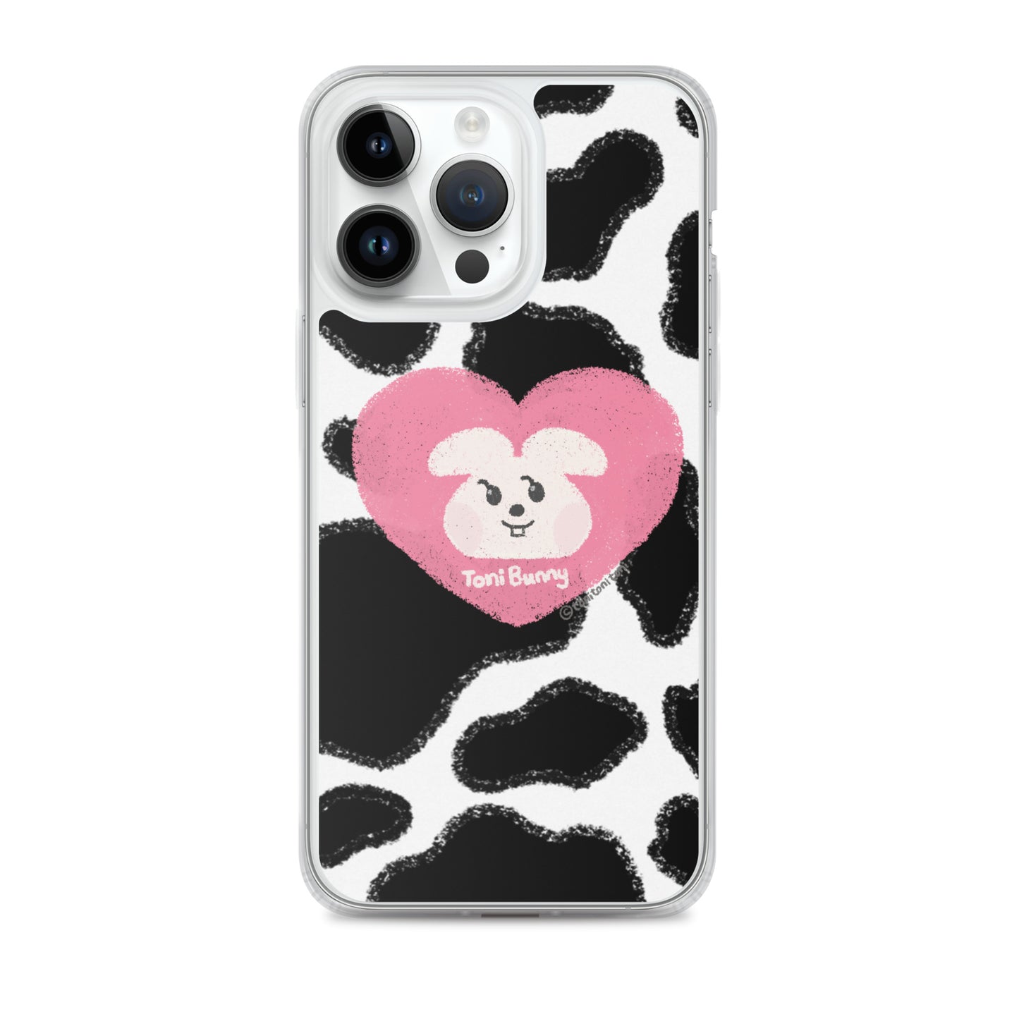 π ToniBunny Pink Heart Cow Print Edition iPhone Clear Case π