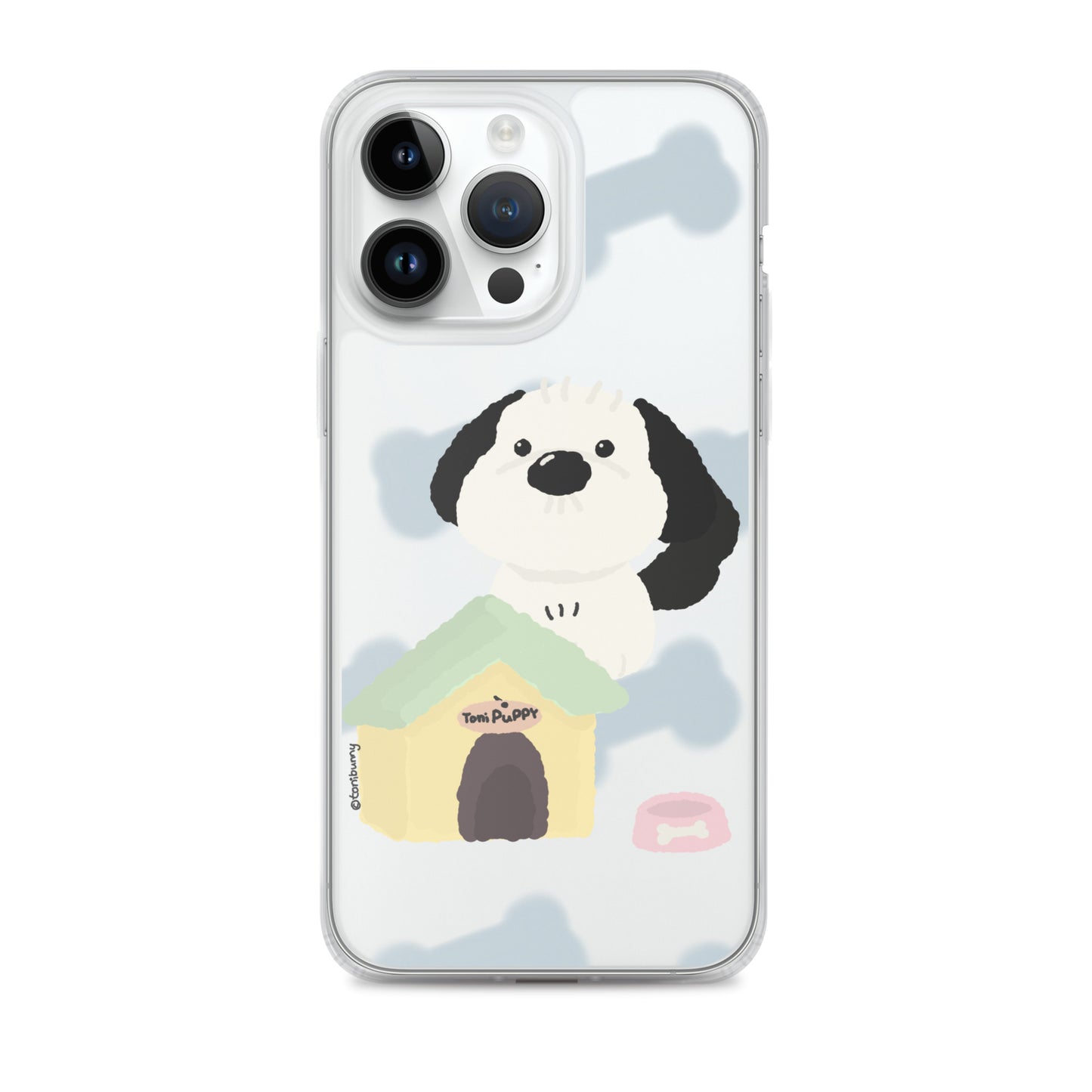 🐾 Blue Pattern ToniPuppy iPhone Clear Case 🐾