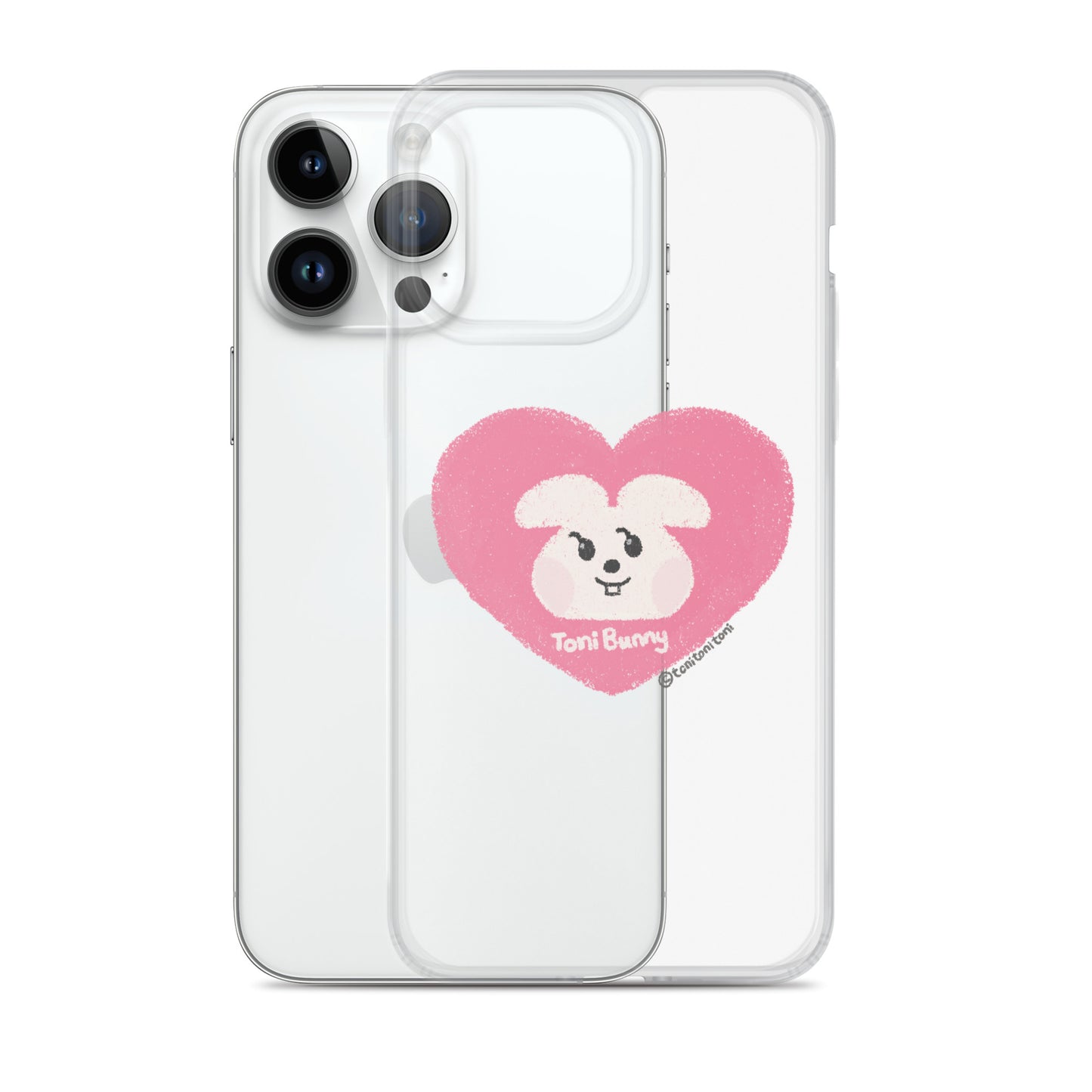 π ToniBunny Pink Heart iPhone Clear Case π