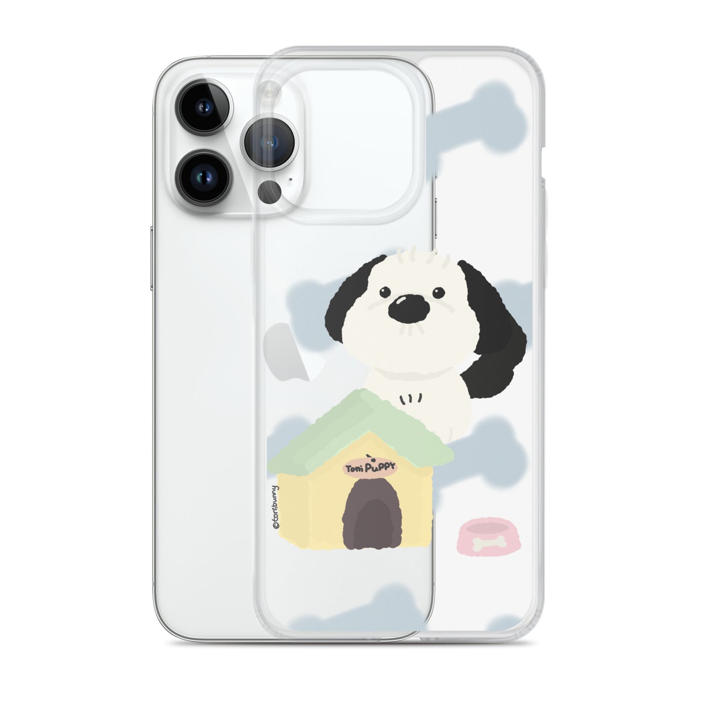 🐾 Blue Pattern ToniPuppy iPhone Clear Case 🐾