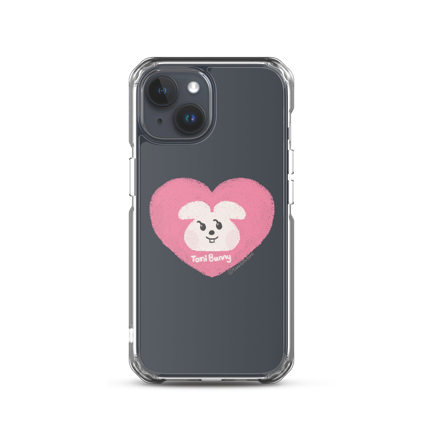 π ToniBunny Pink Heart iPhone Clear Case π