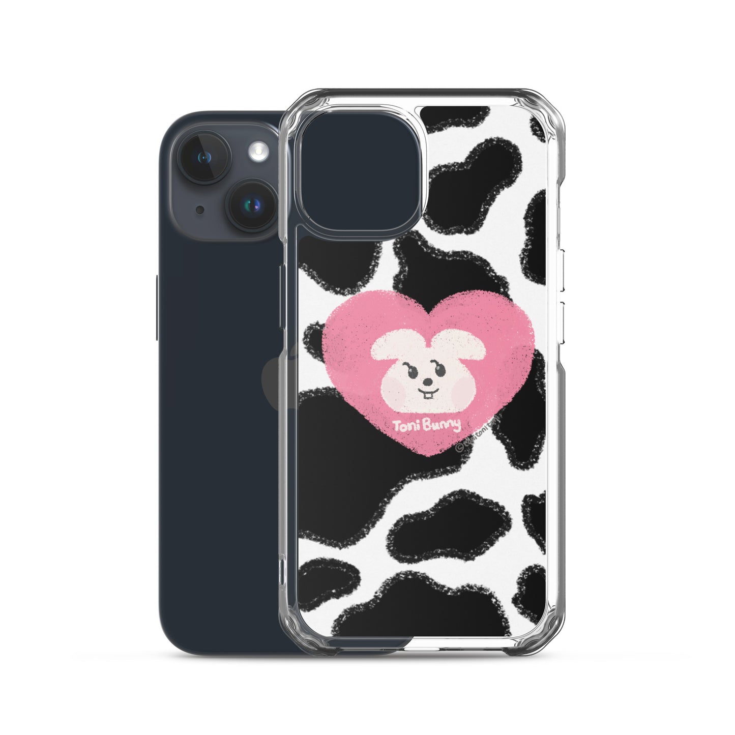 π ToniBunny Pink Heart Cow Print Edition iPhone Clear Case π