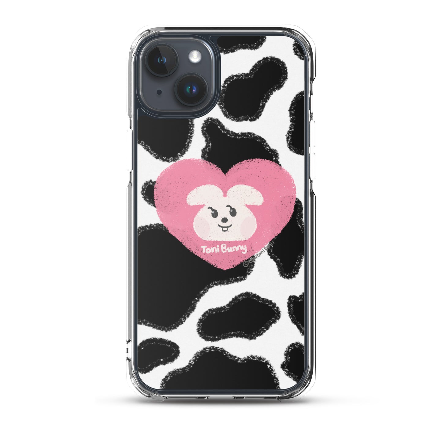 π ToniBunny Pink Heart Cow Print Edition iPhone Clear Case π