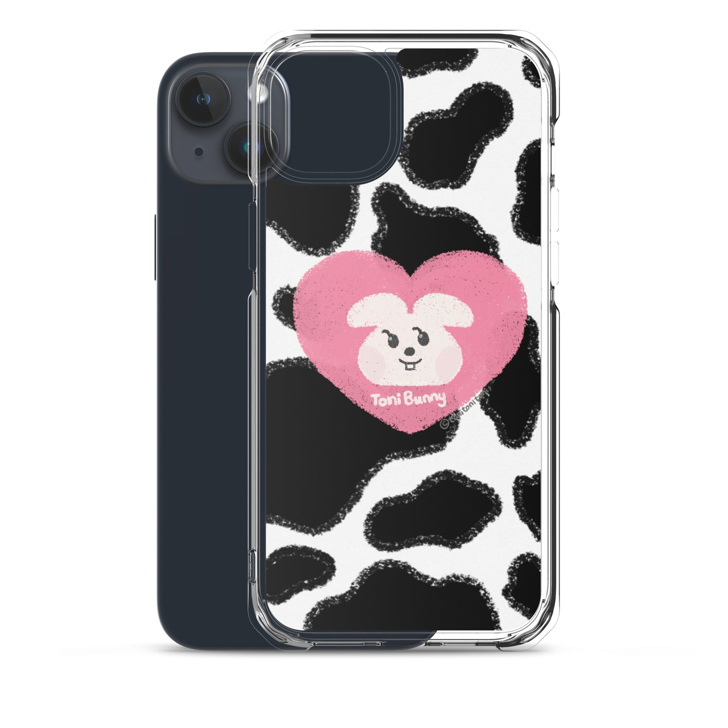 π ToniBunny Pink Heart Cow Print Edition iPhone Clear Case π