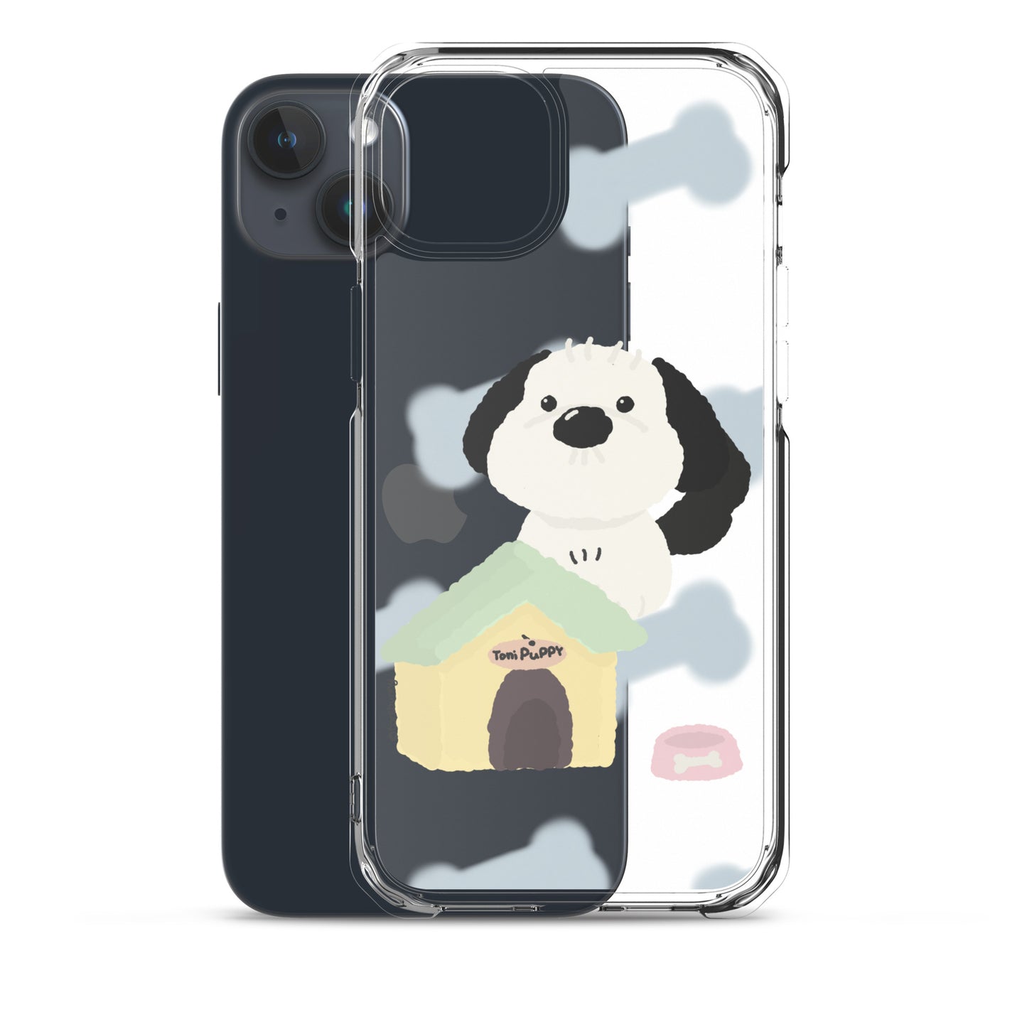 🐾 Blue Pattern ToniPuppy iPhone Clear Case 🐾