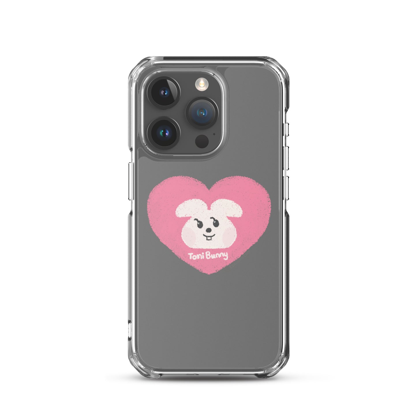 π ToniBunny Pink Heart iPhone Clear Case π