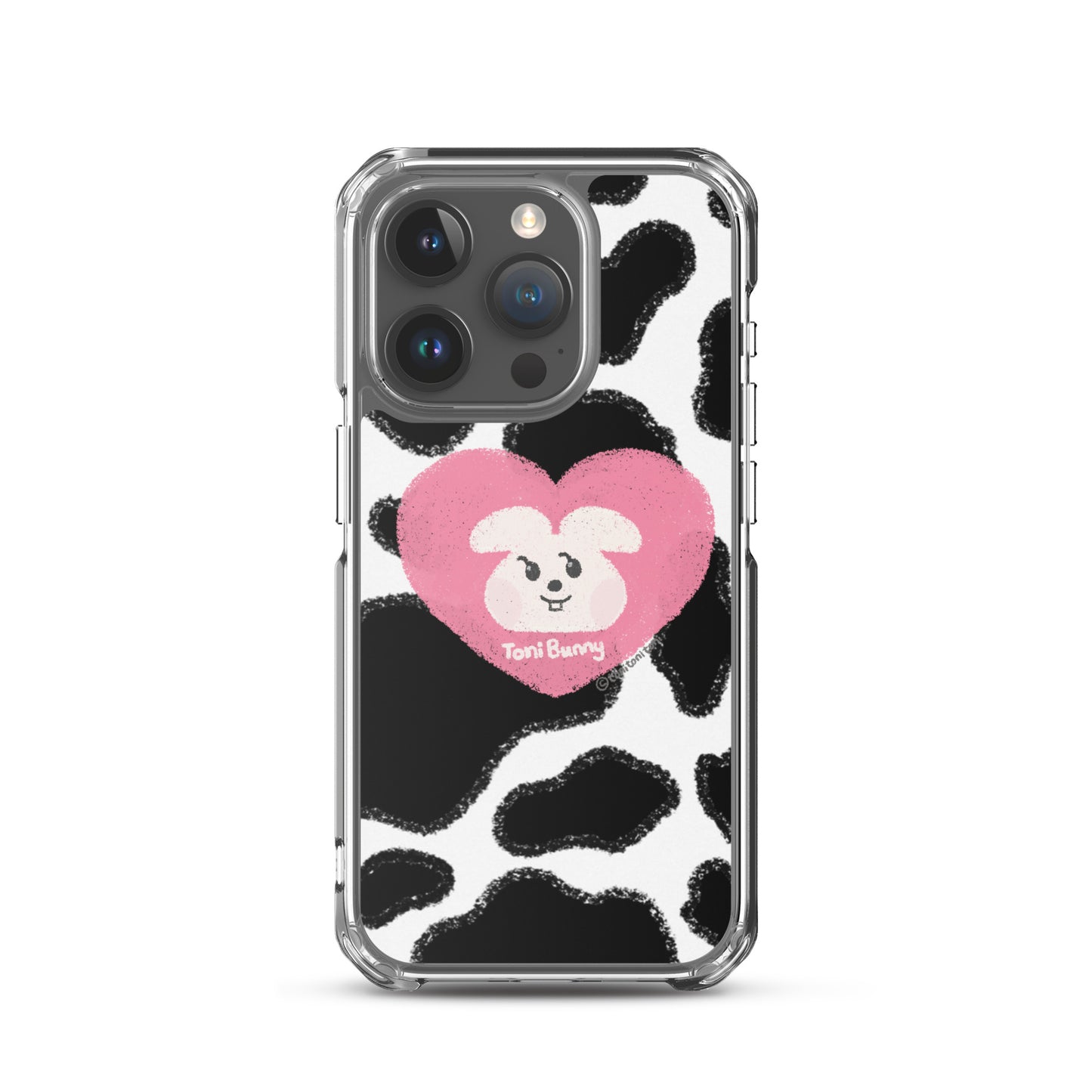 π ToniBunny Pink Heart Cow Print Edition iPhone Clear Case π