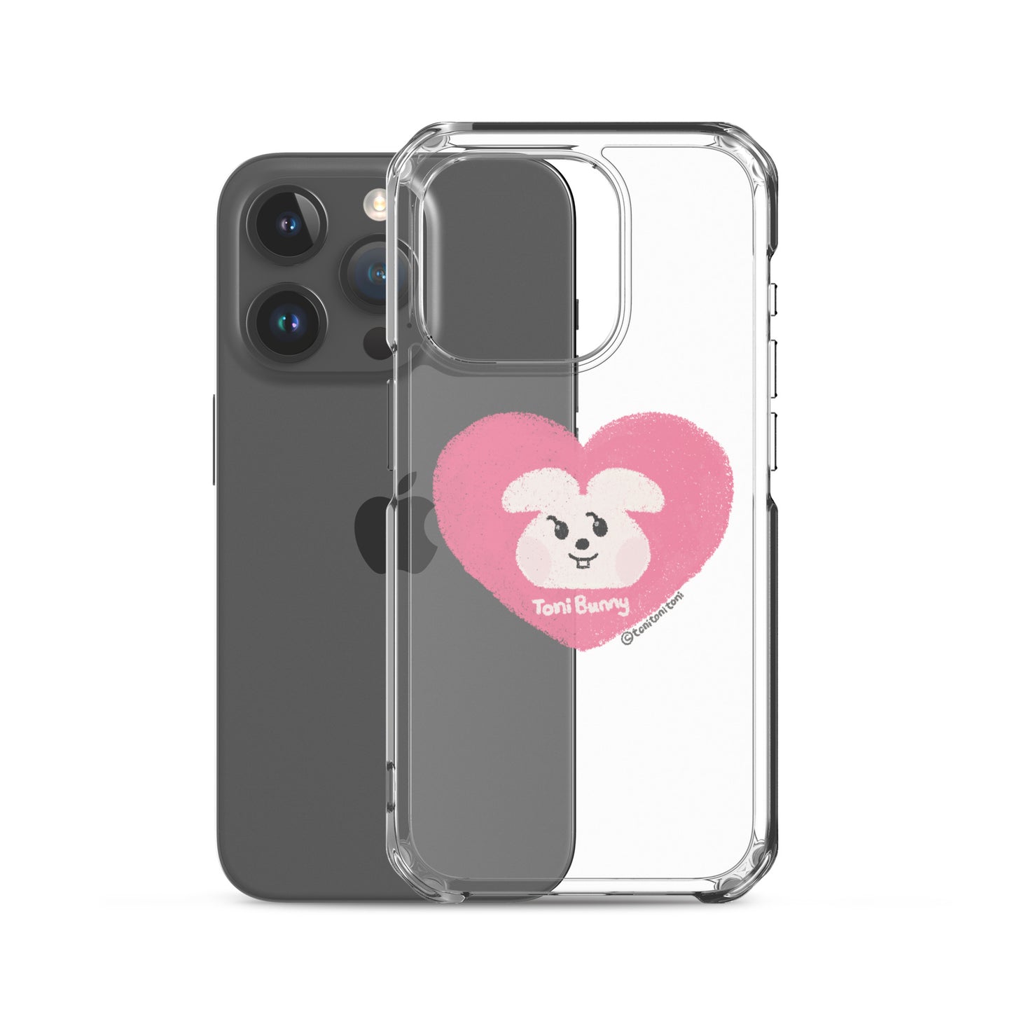 π ToniBunny Pink Heart iPhone Clear Case π