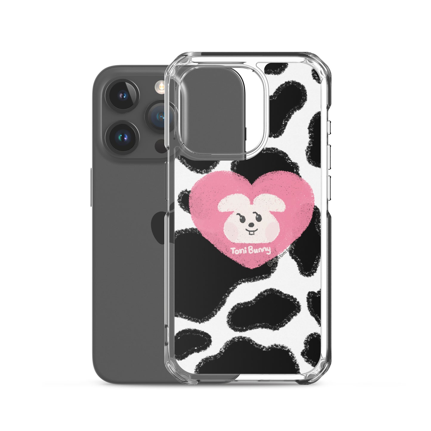 π ToniBunny Pink Heart Cow Print Edition iPhone Clear Case π