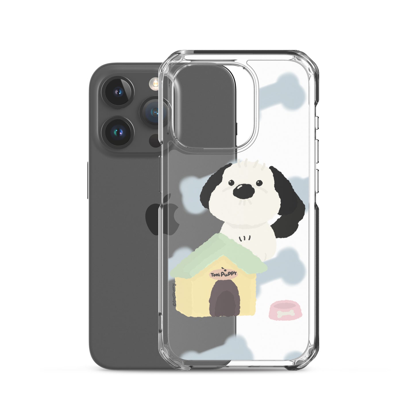 🐾 Blue Pattern ToniPuppy iPhone Clear Case 🐾