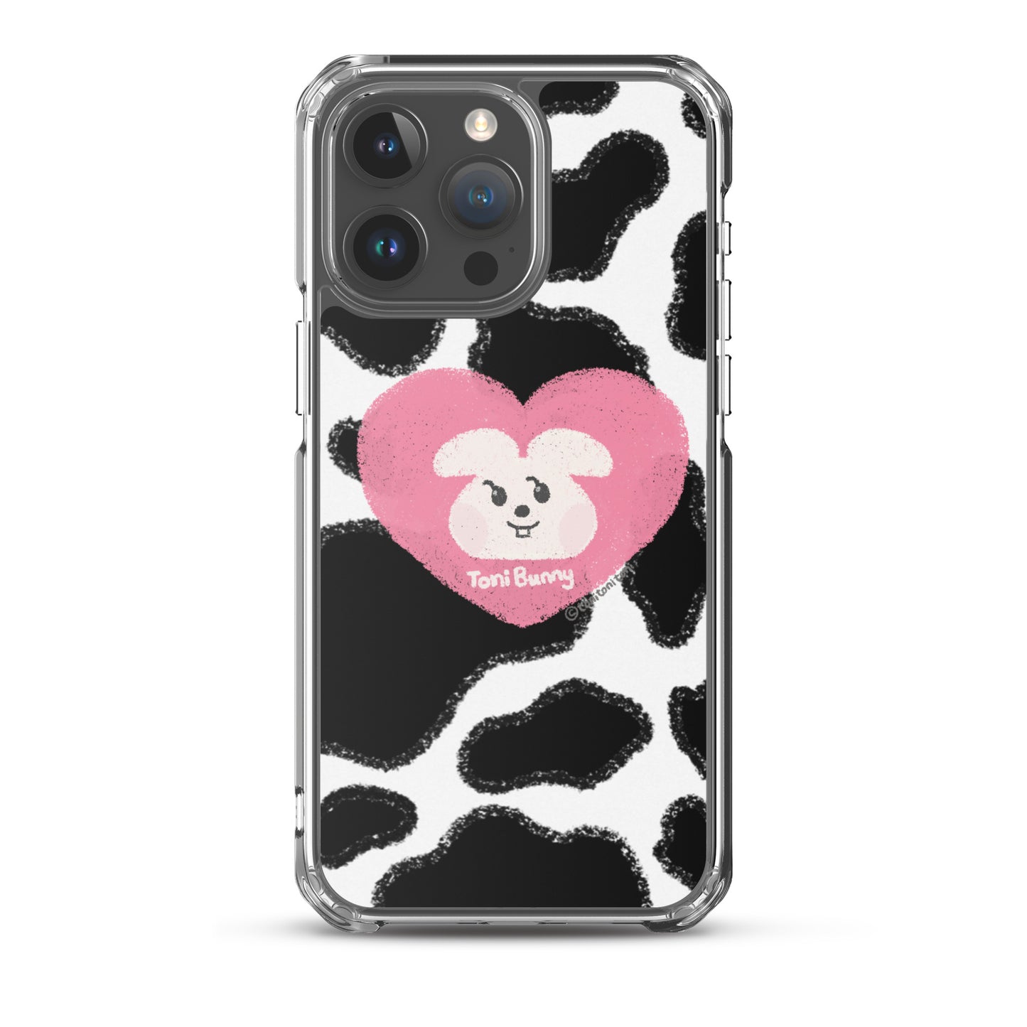 π ToniBunny Pink Heart Cow Print Edition iPhone Clear Case π