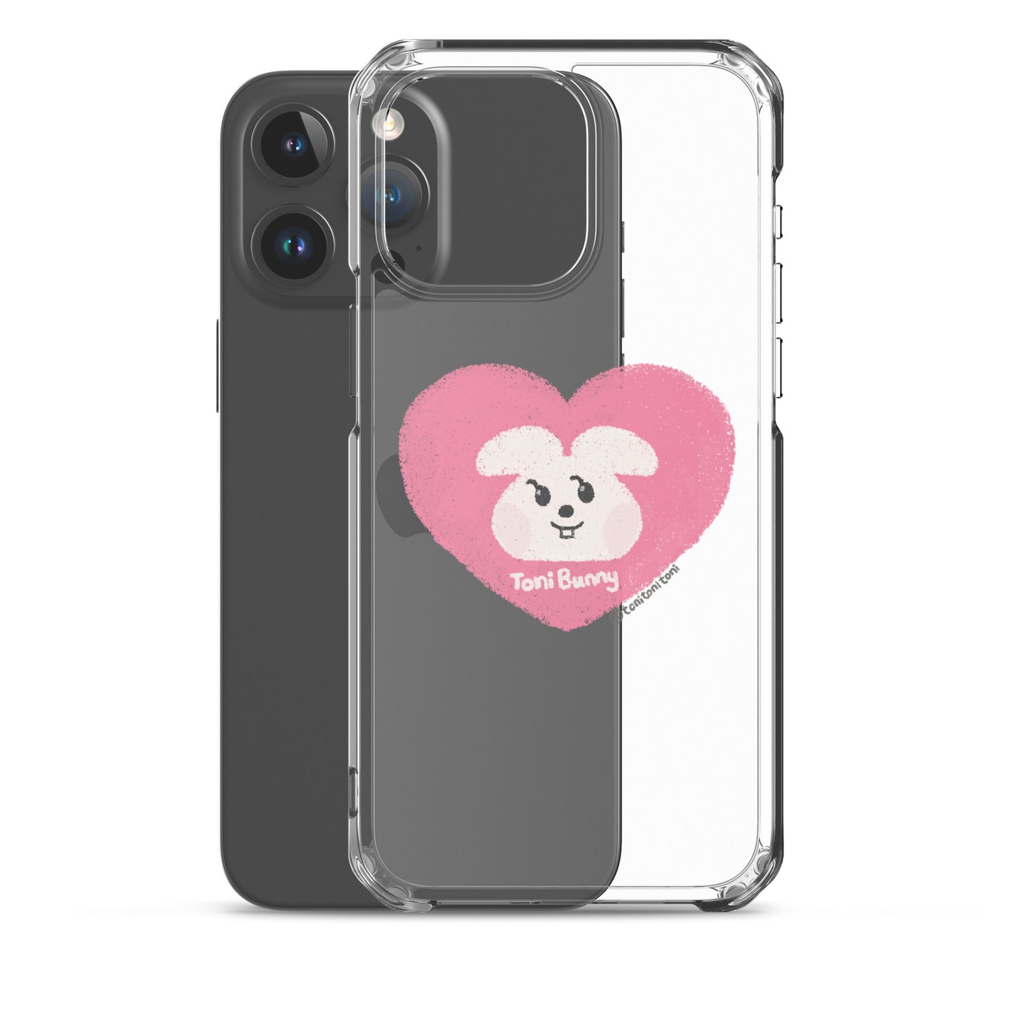 π ToniBunny Pink Heart iPhone Clear Case π