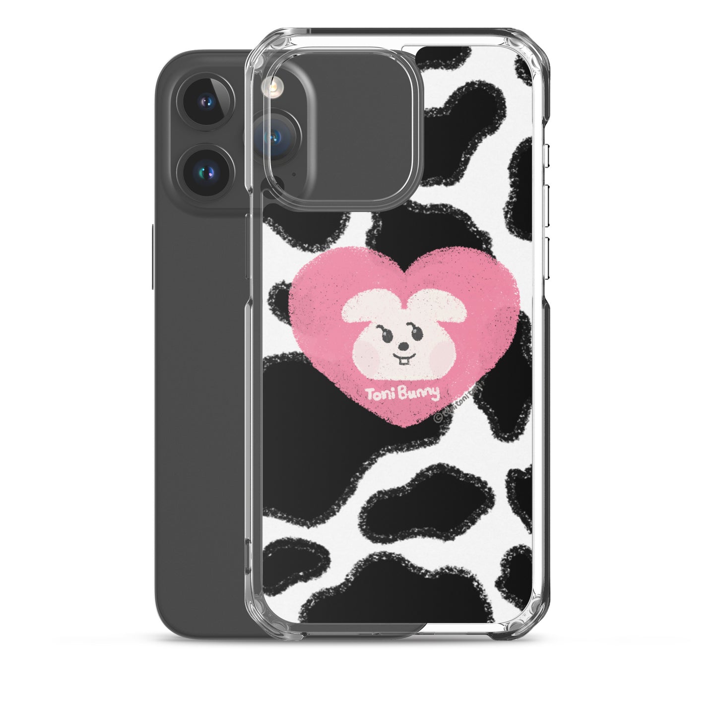 π ToniBunny Pink Heart Cow Print Edition iPhone Clear Case π