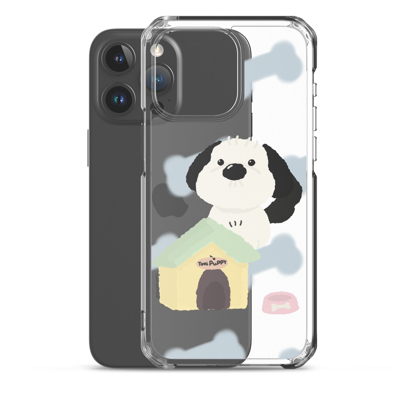 🐾 Blue Pattern ToniPuppy iPhone Clear Case 🐾