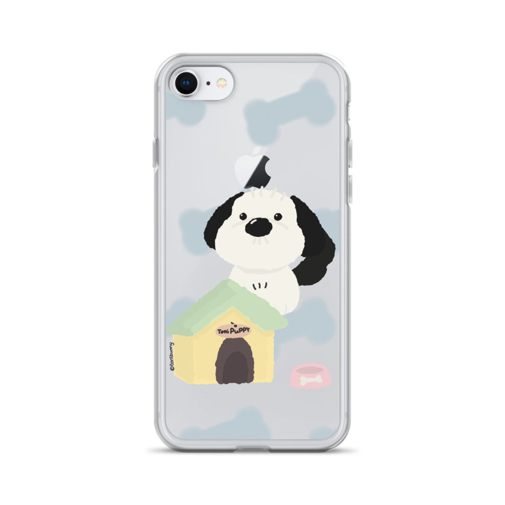 🐾 Blue Pattern ToniPuppy iPhone Clear Case 🐾