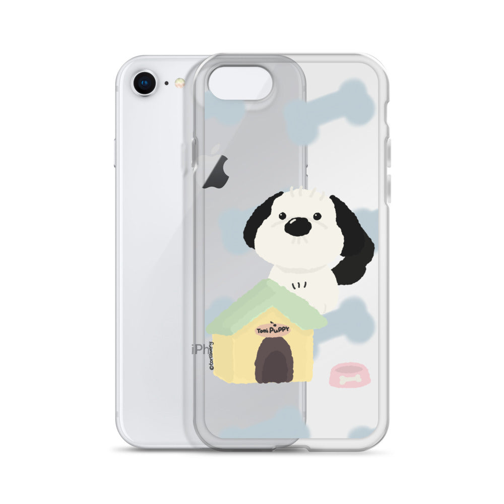 🐾 Blue Pattern ToniPuppy iPhone Clear Case 🐾