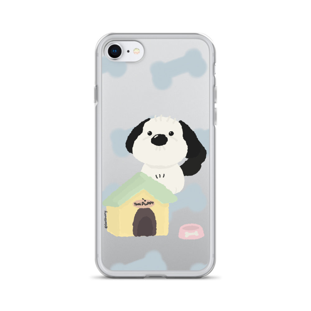 🐾 Blue Pattern ToniPuppy iPhone Clear Case 🐾