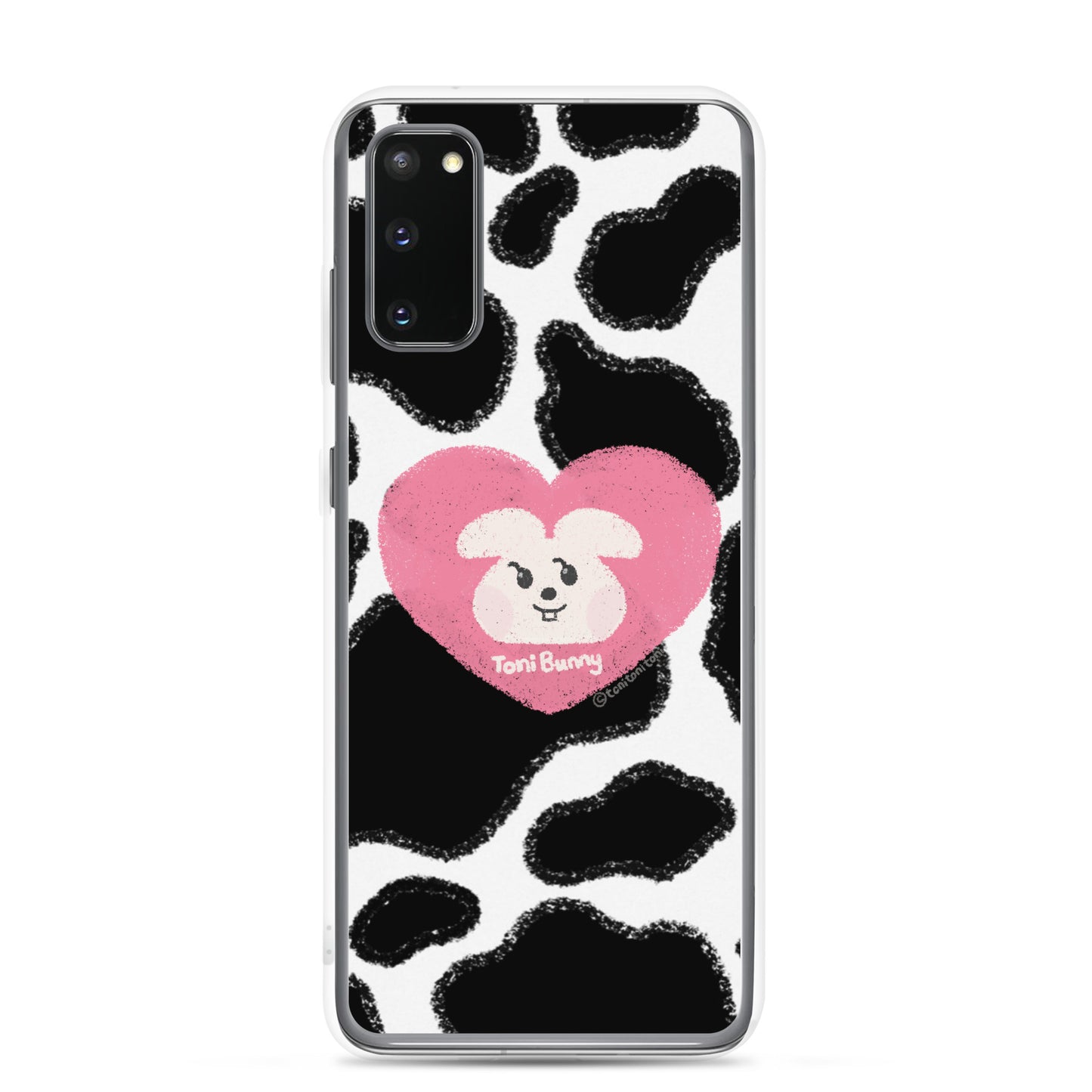 π ToniBunny Pink Heart Cow Print Edition Samsung Clear Case π