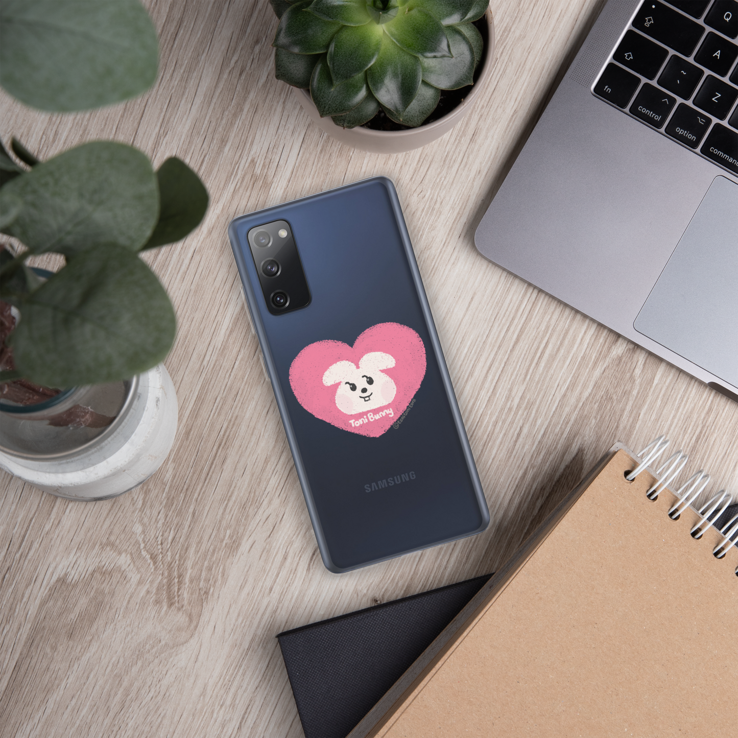 π ToniBunny Pink Heart Logo Samsung Clear Case π