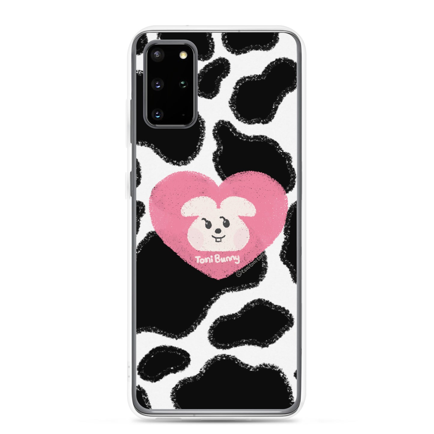 π ToniBunny Pink Heart Cow Print Edition Samsung Clear Case π