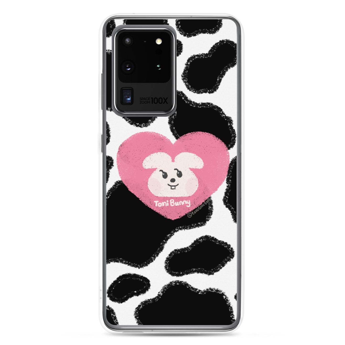 π ToniBunny Pink Heart Cow Print Edition Samsung Clear Case π