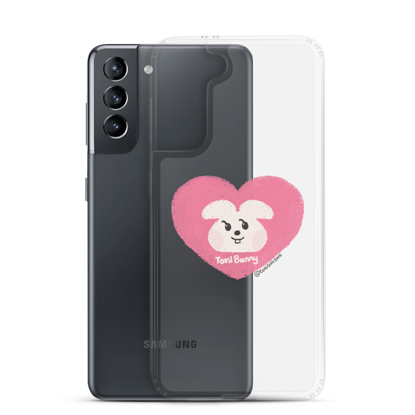 π ToniBunny Pink Heart Logo Samsung Clear Case π