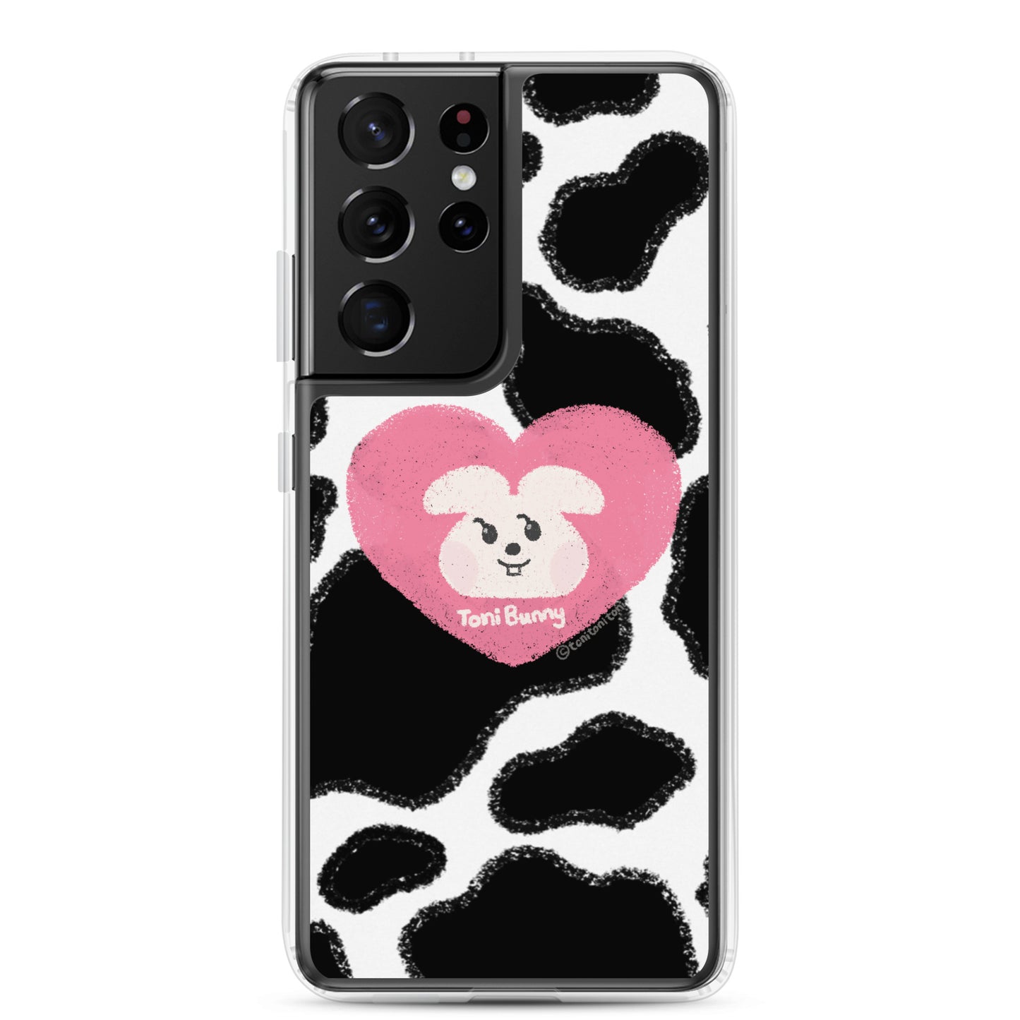 π ToniBunny Pink Heart Cow Print Edition Samsung Clear Case π