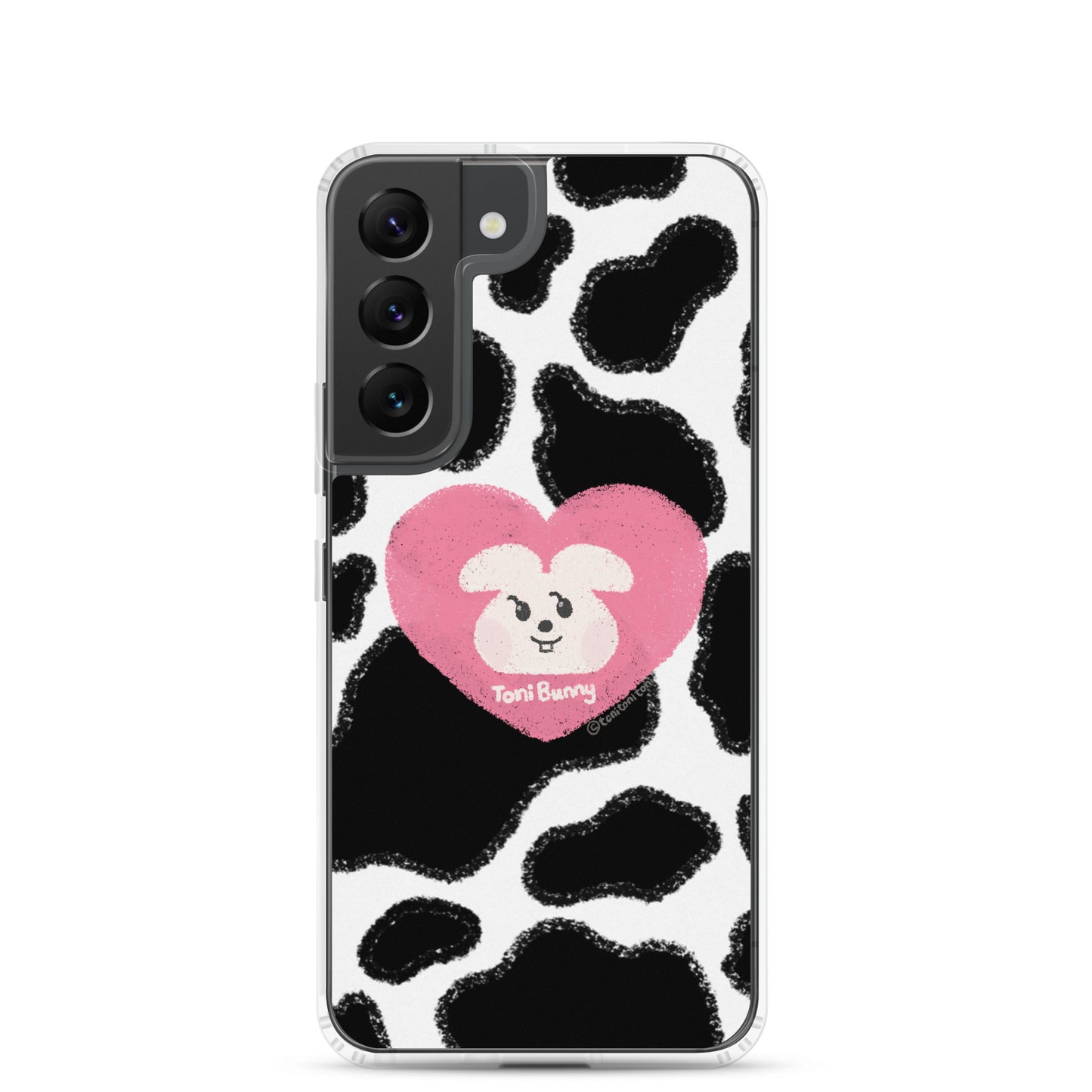 π ToniBunny Pink Heart Cow Print Edition Samsung Clear Case π