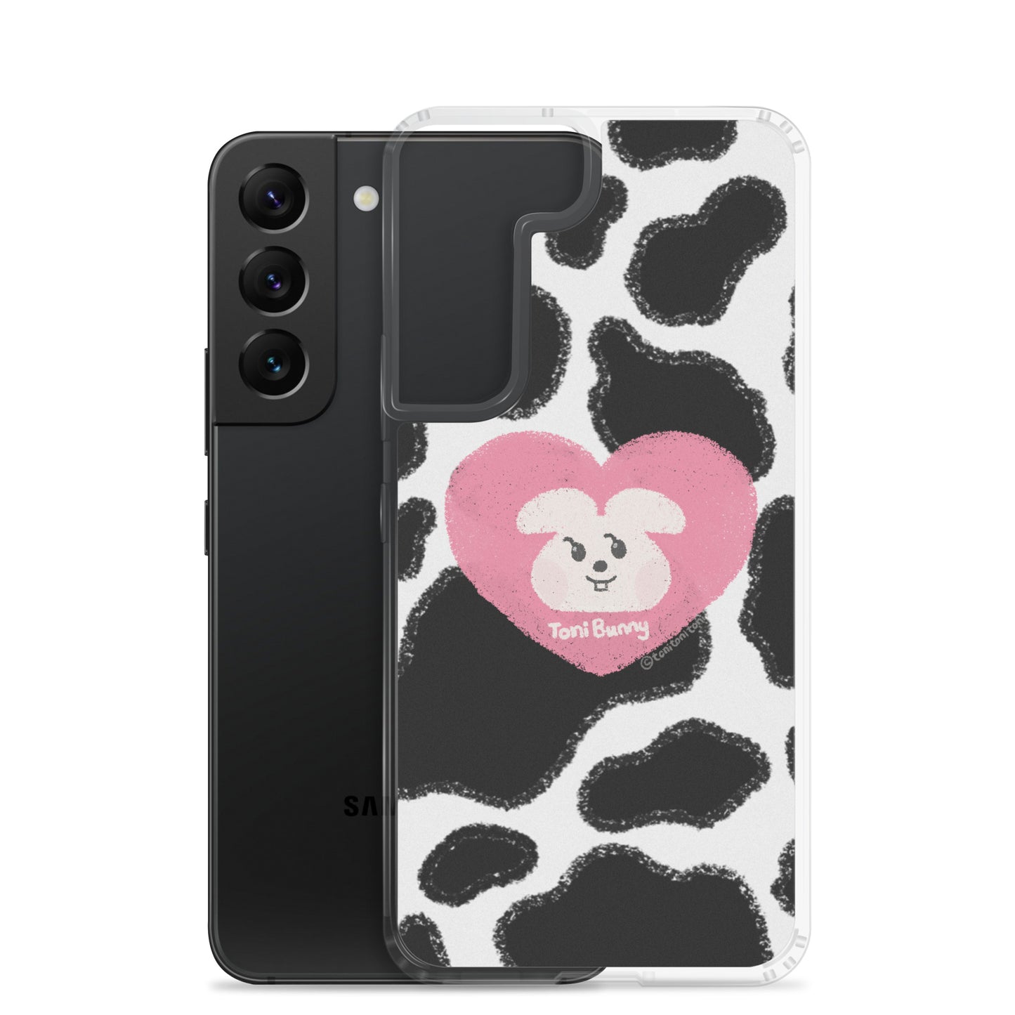 π ToniBunny Pink Heart Cow Print Edition Samsung Clear Case π