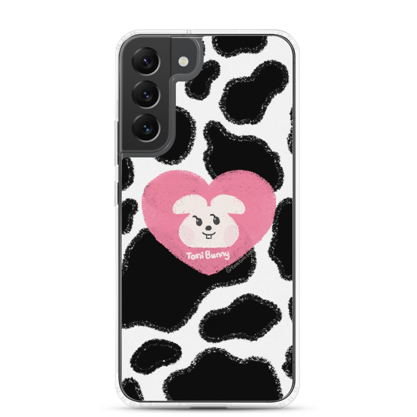 π ToniBunny Pink Heart Cow Print Edition Samsung Clear Case π