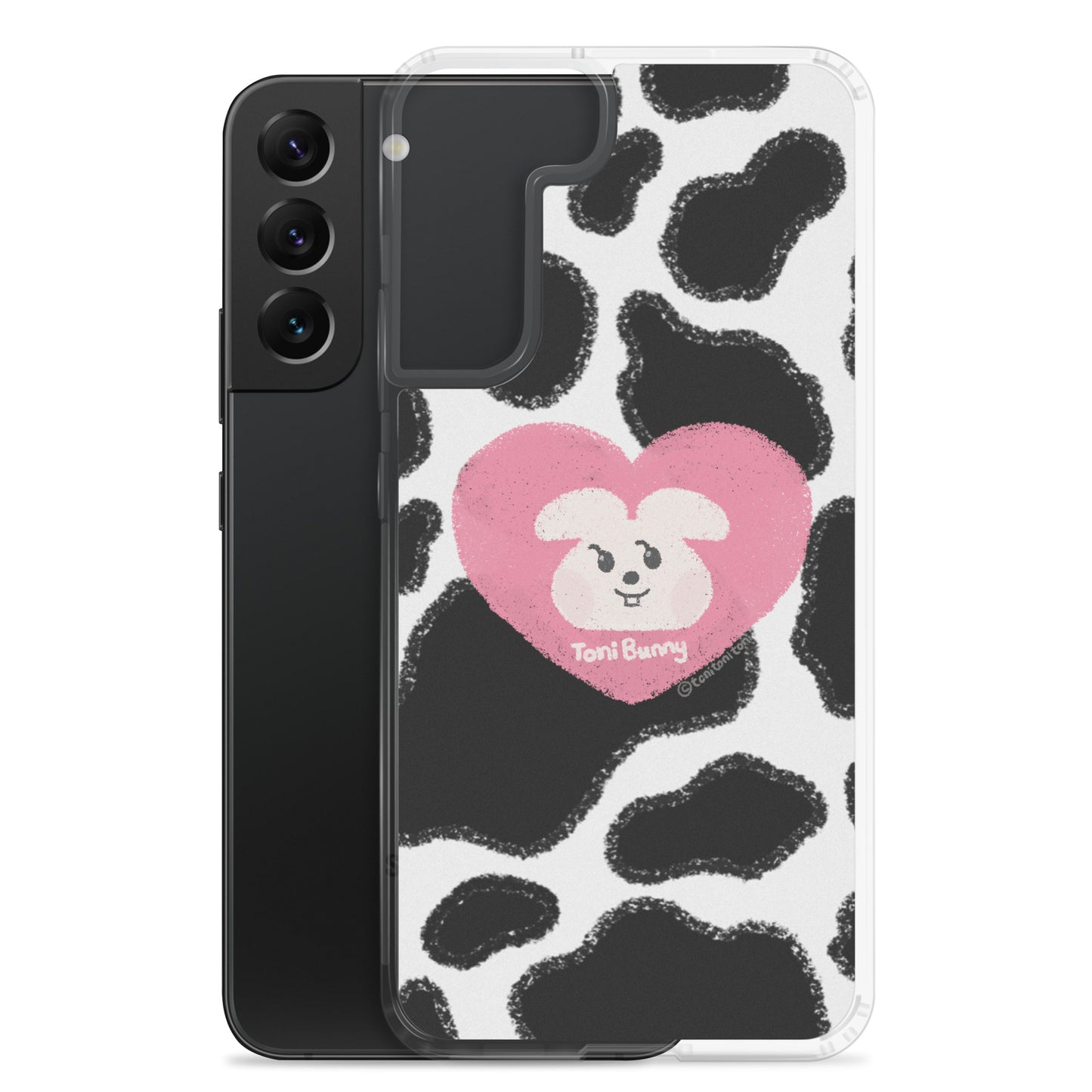 π ToniBunny Pink Heart Cow Print Edition Samsung Clear Case π