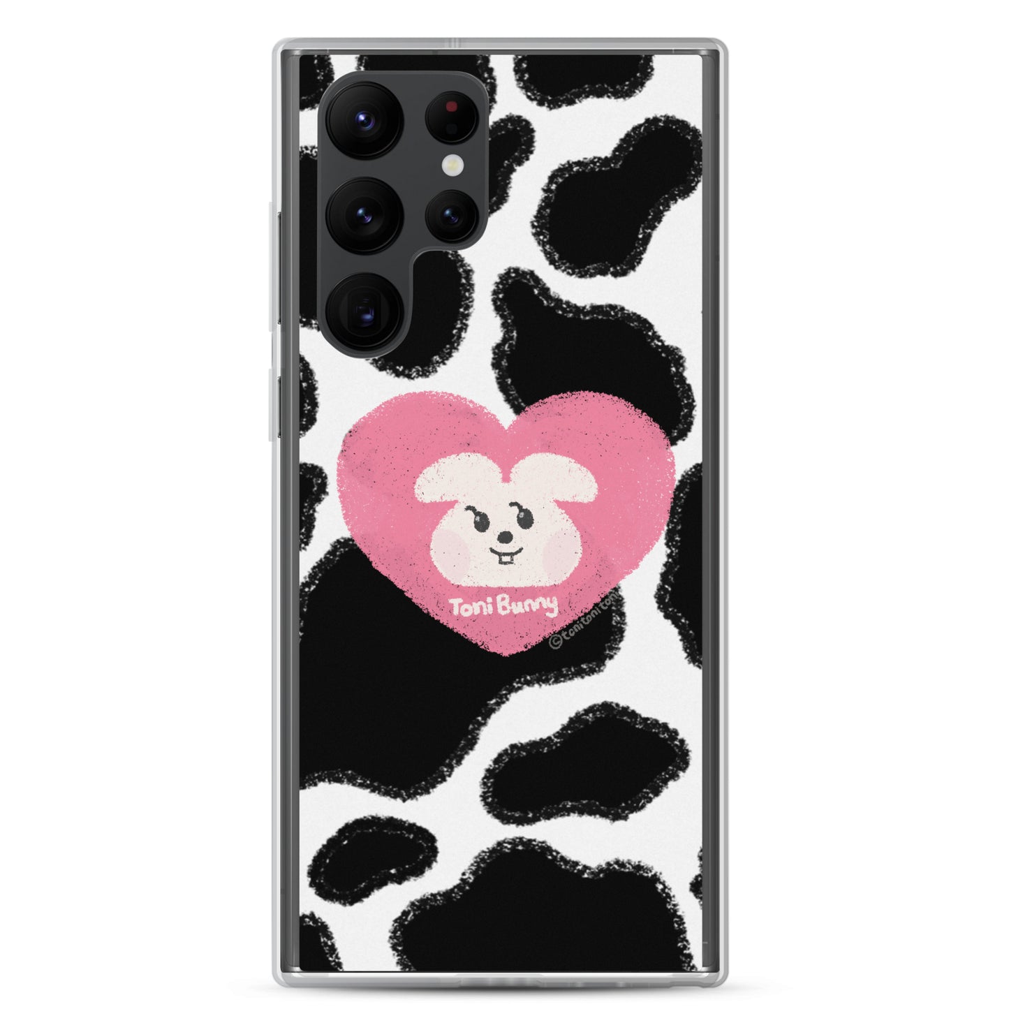 π ToniBunny Pink Heart Cow Print Edition Samsung Clear Case π